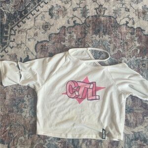 ROMWE Pink and White Crop Top